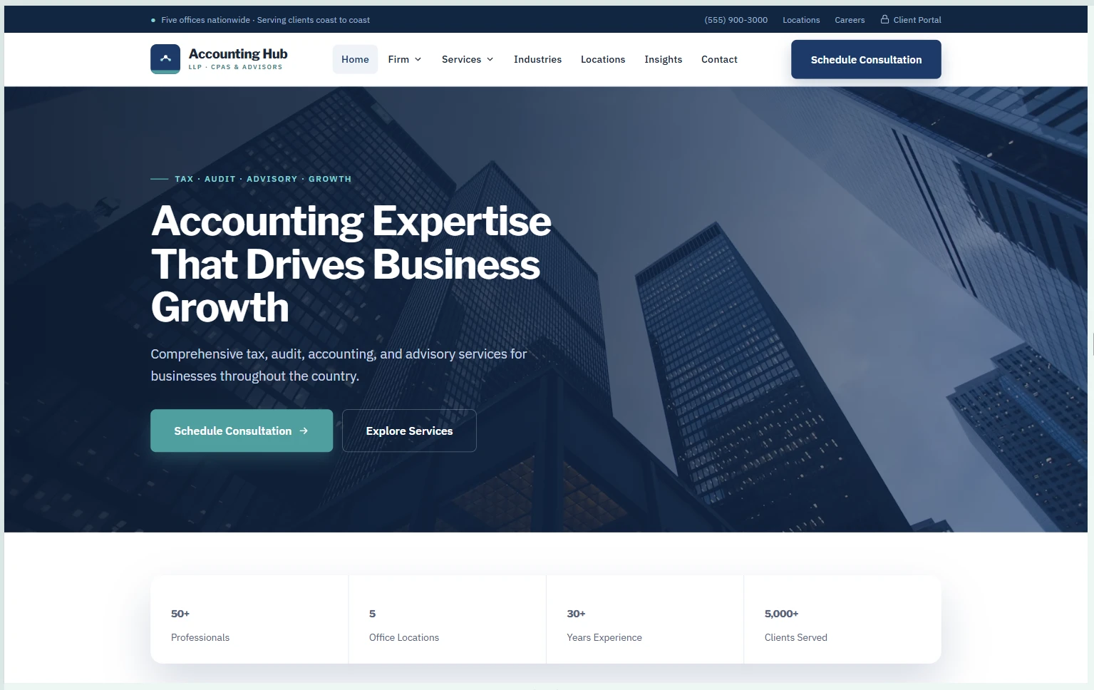 Accounting Hub template preview