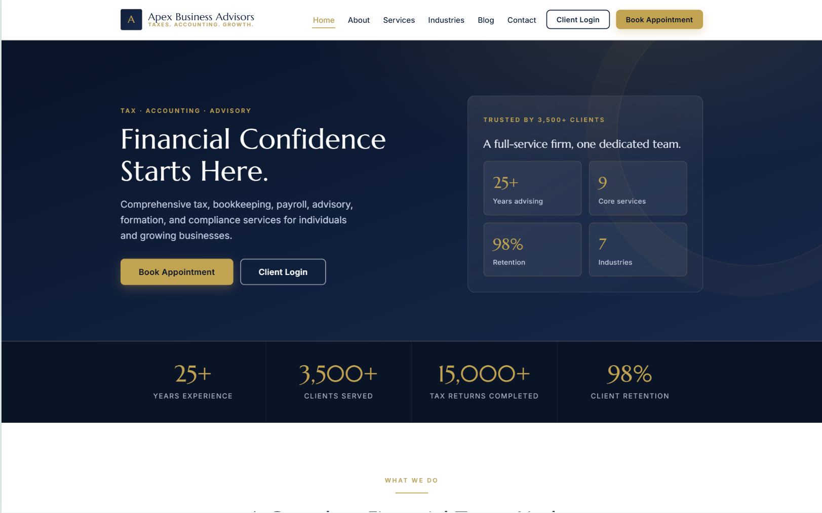 Apex Business Advisors template preview