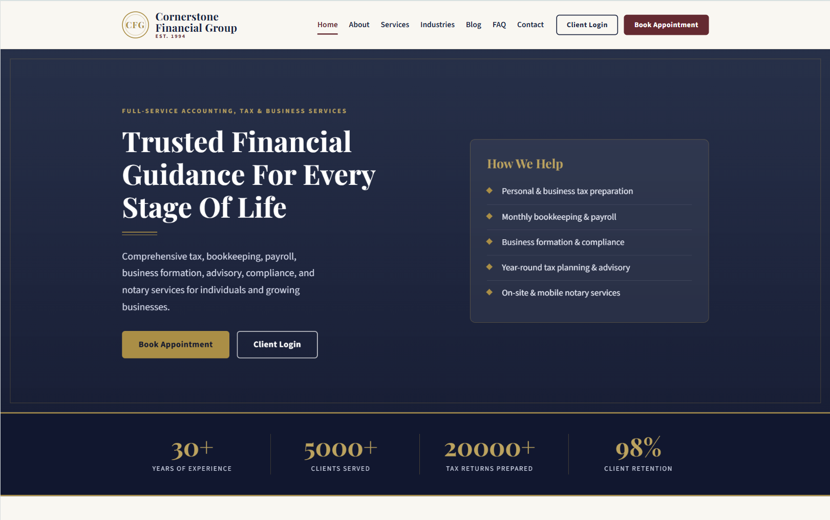 Cornerstone Financial Group template preview