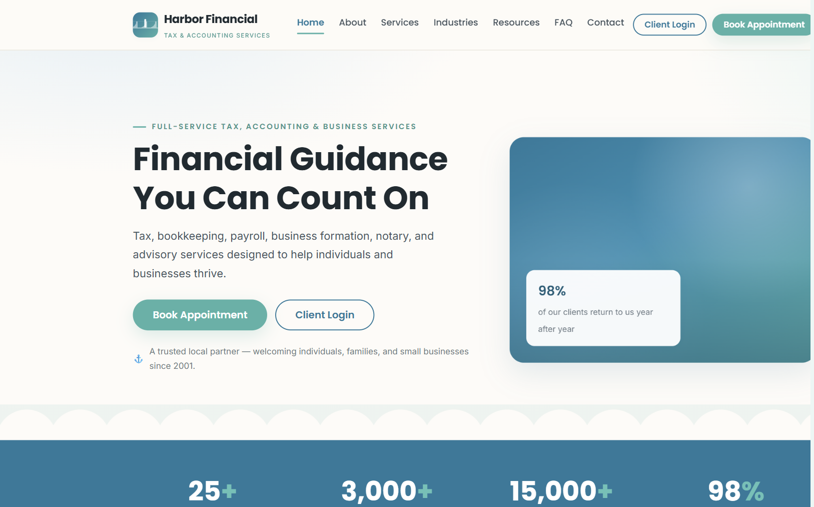 Harbor Financial Services template preview