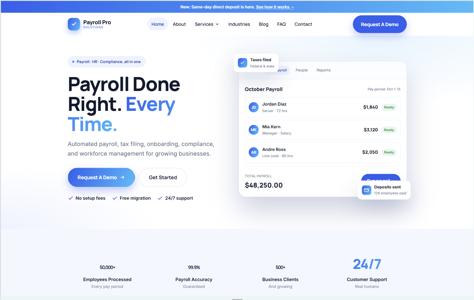 Payroll Pro template preview