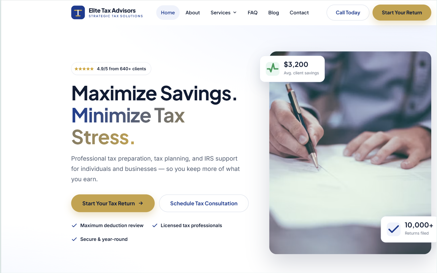 Tax Elite template preview
