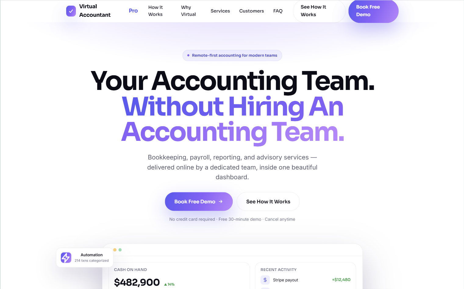 Virtual Accountant template preview