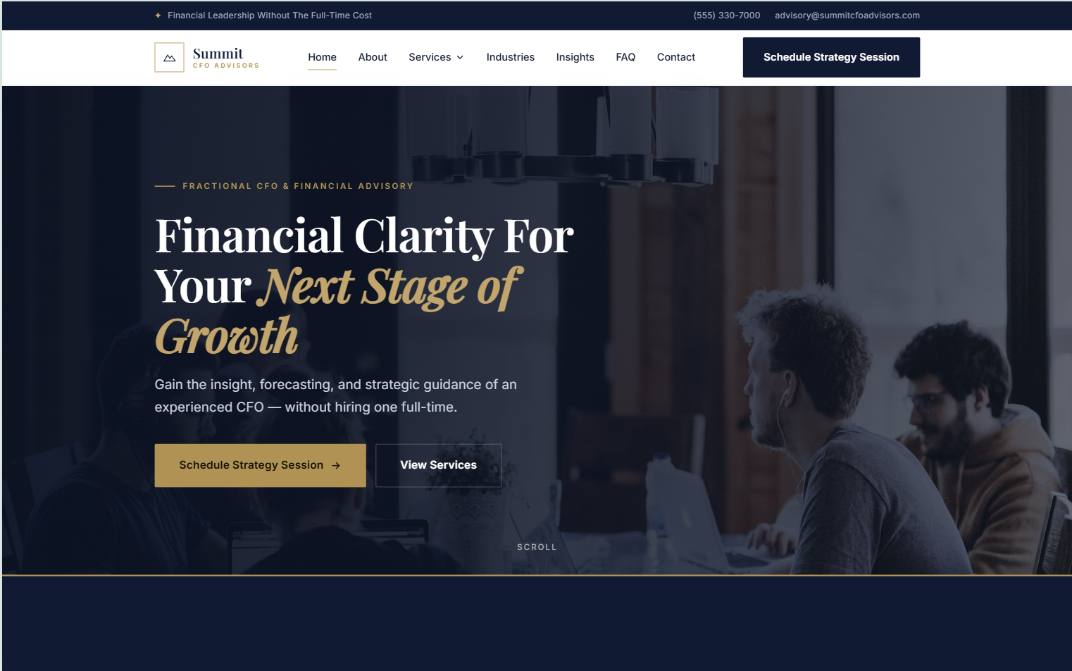 Wealth & Tax Advisory template preview