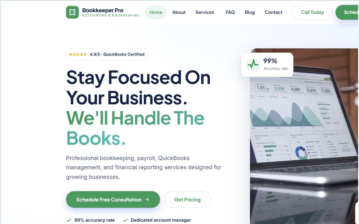 Bookkeeper Pro website template