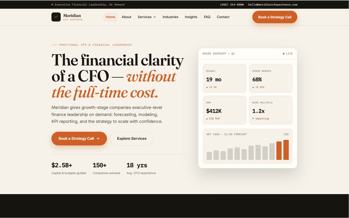 Fractional CFO website template