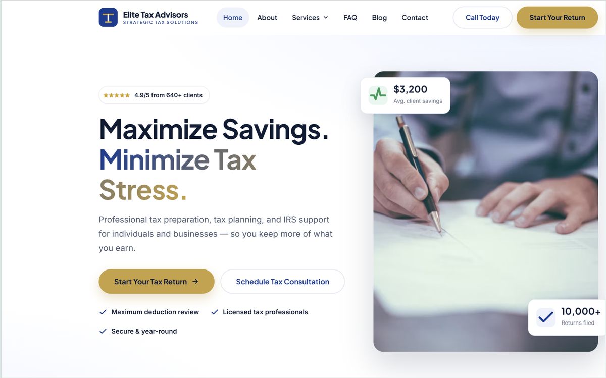 Tax Elite website template