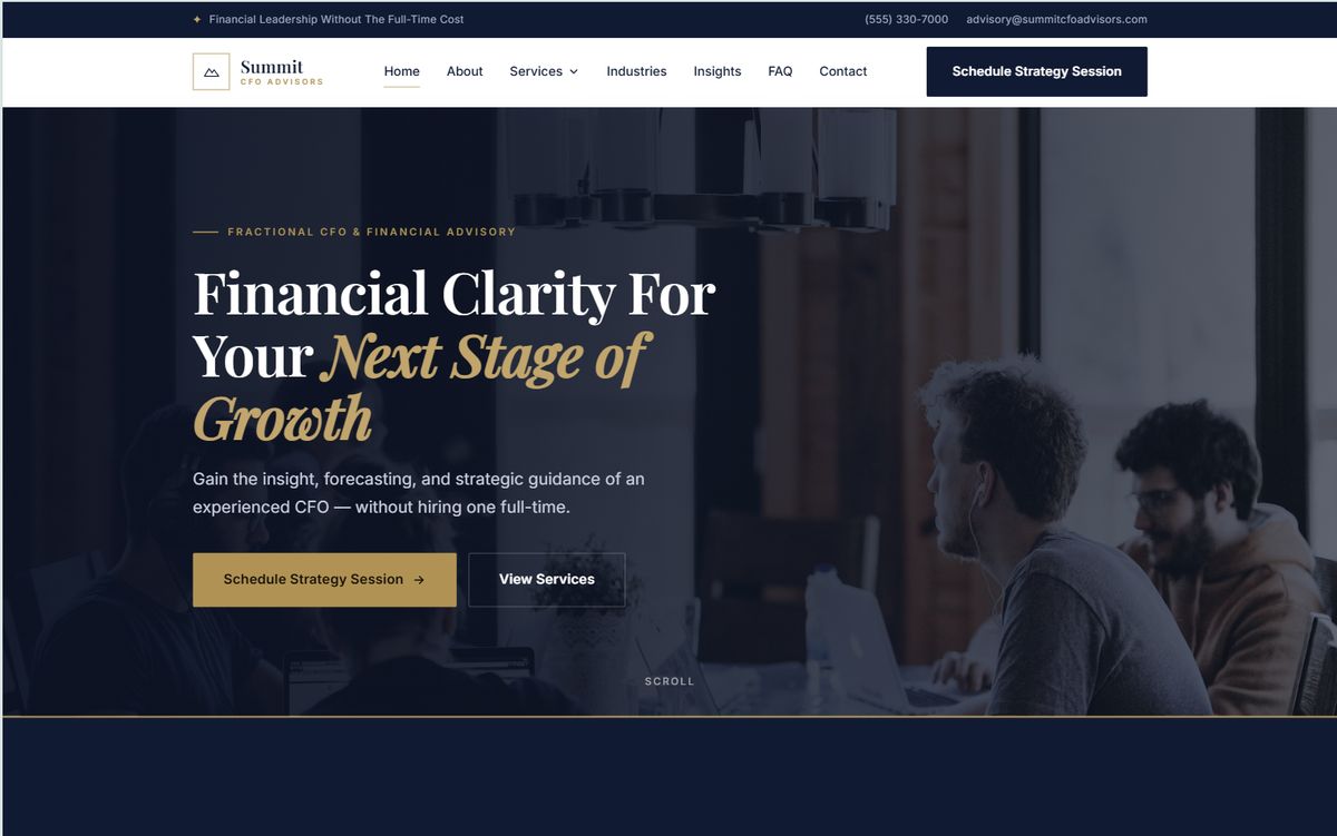Wealth & Tax Advisory website template